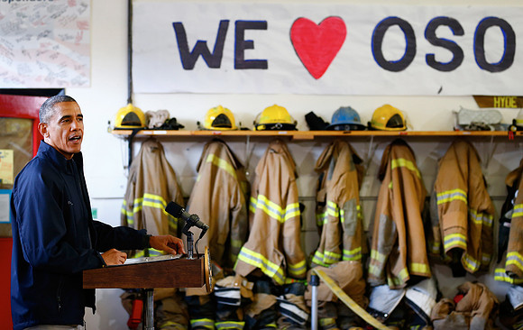 Barack Obama, oso, landslide, mudslide